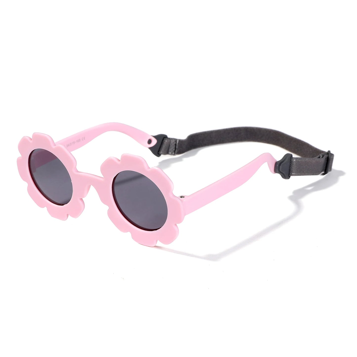 0-24 Months Baby Polarizrd Round Sun Flower Flexible Bendable Flower Baby Polarized Sunglasses with Strap for Newborn Infant